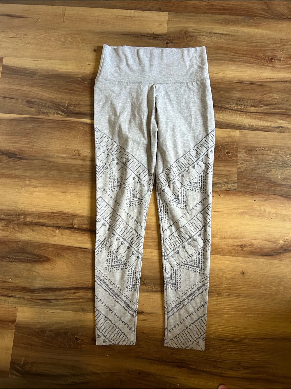 aerie Heather Gray High-Waist Leggings with Geometric Print